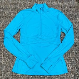 Lululemon Athletica 1/2 Zip Run Hills Long Sleeve Sweatshirt Turquoise Size 8